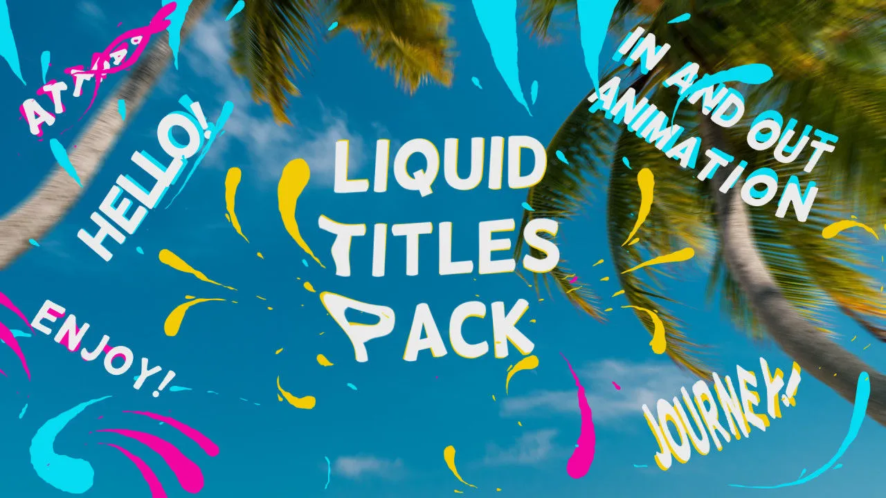 10个充满乐趣的动态液体广告全屏标题像素设计精选AE模板