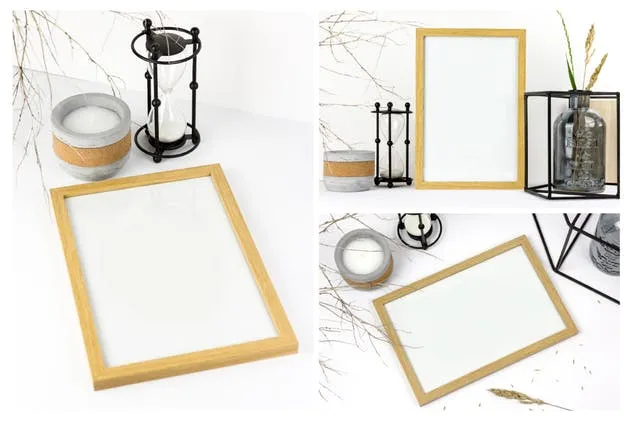 实木画框相框样机模板 Natural Wood Frame Mockup插图(3)