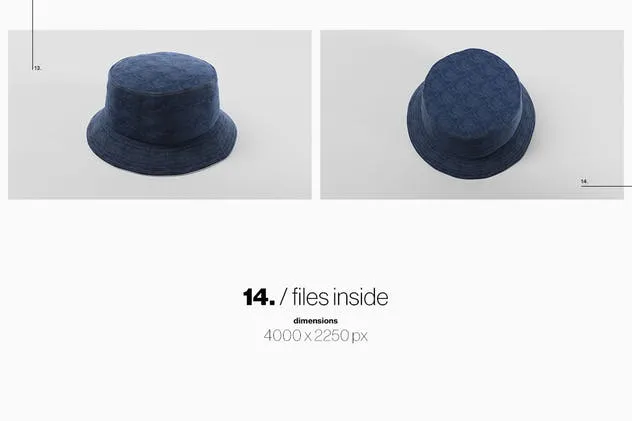 渔夫帽样机模板合集 Bucket Hat Mockup Pack插图(5)