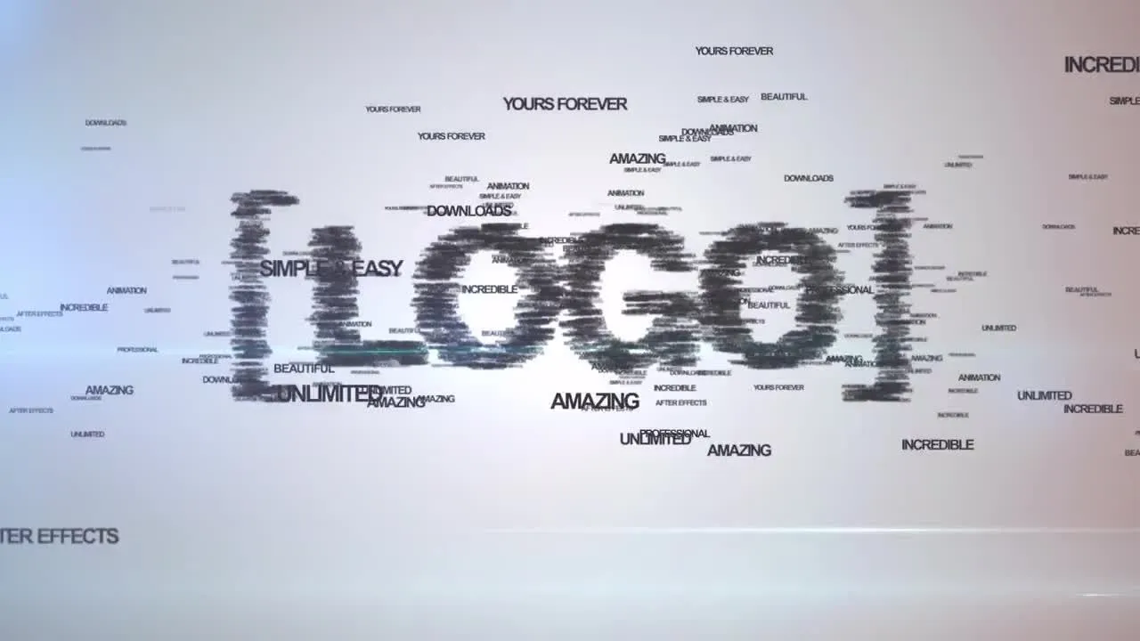 全屏多款动态文字标题聚集效果像素设计精选AE模板