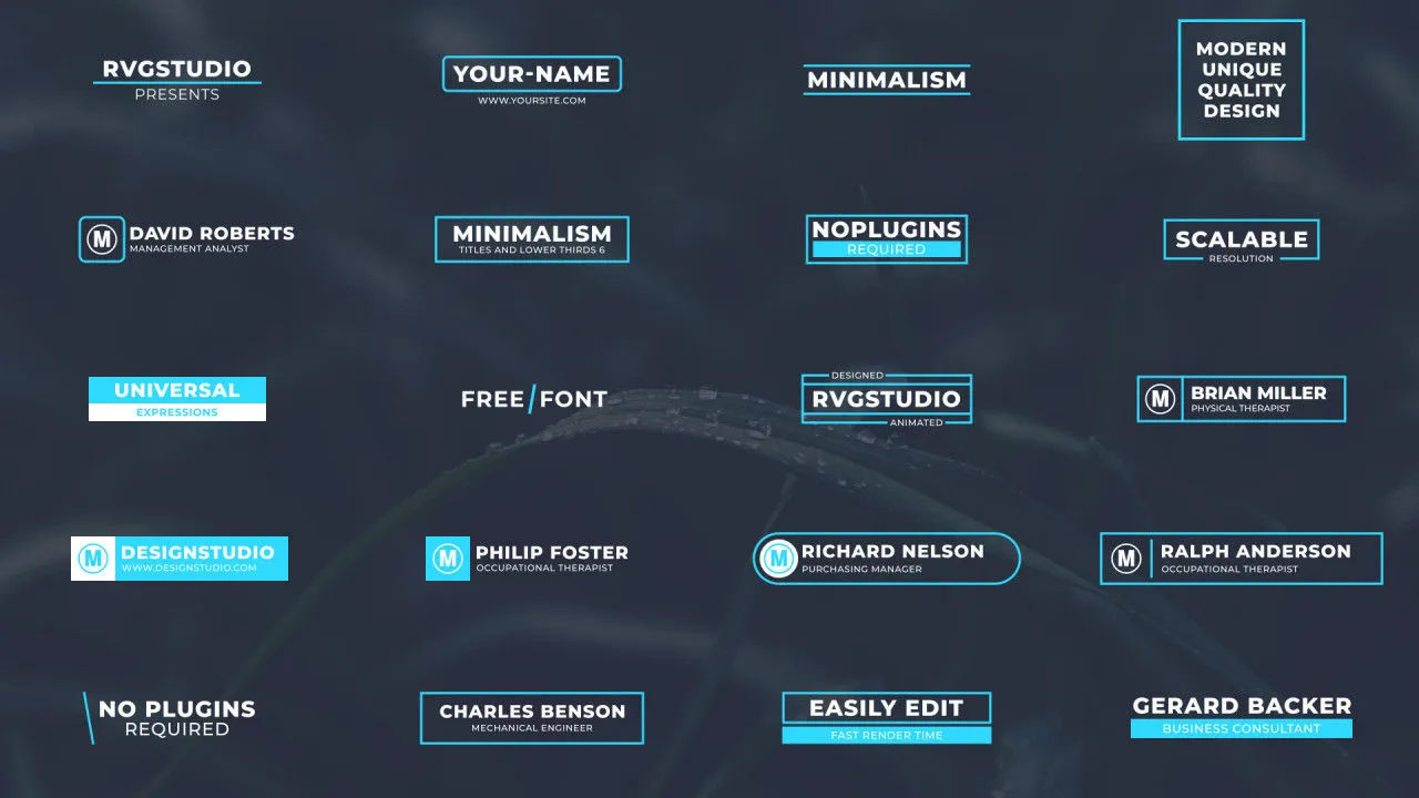 20个下三分之一广告全屏标题像素设计精选AE模板