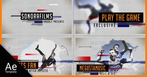 体育竞技运动老电影效果预告片AE视频素材 Sports Fan