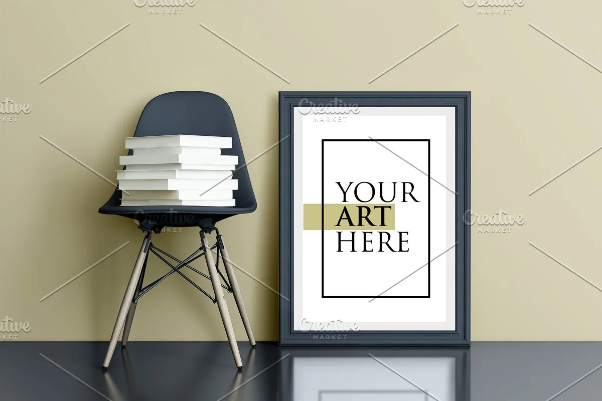 多彩的画框&椅子场景样机展示模板插图(16)