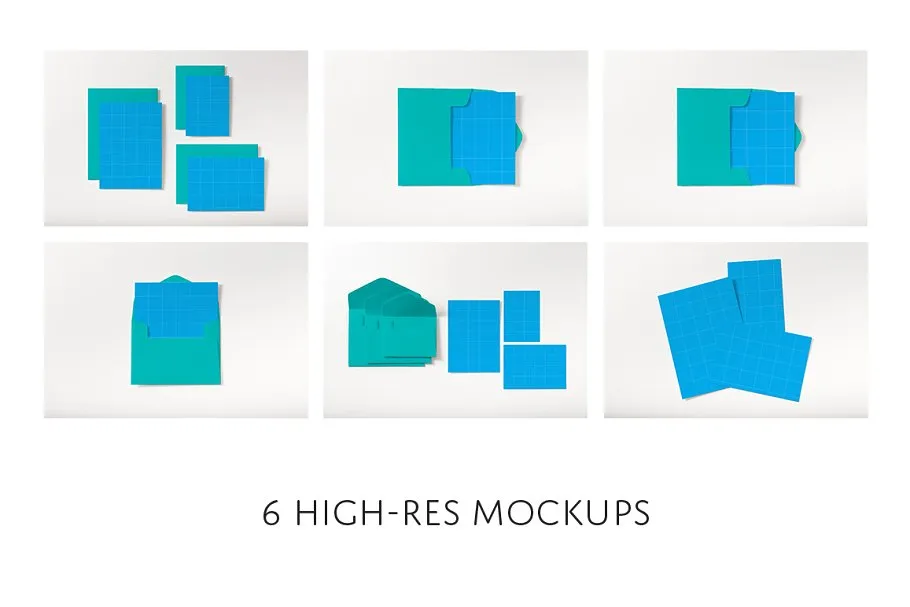 极简主义贺卡样机模板 3 Piece Card Mockups插图(1)