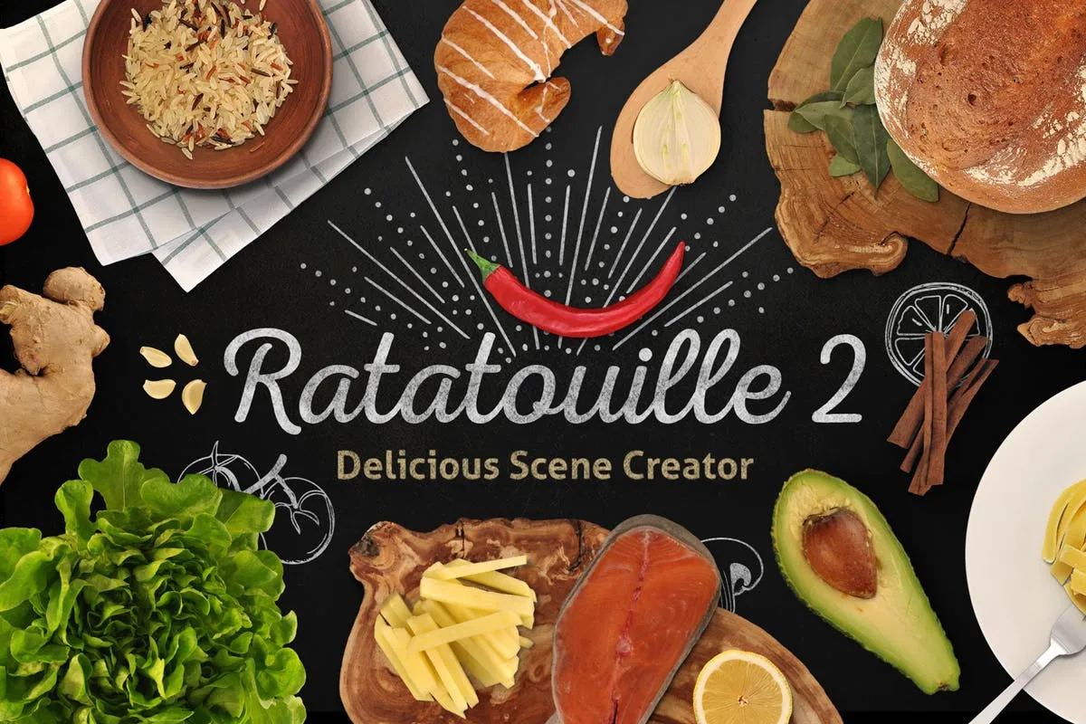 蔬菜大杂烩巨无霸食物场景生成器 Ratatouille 2 — Extended Food Scene Creator插图