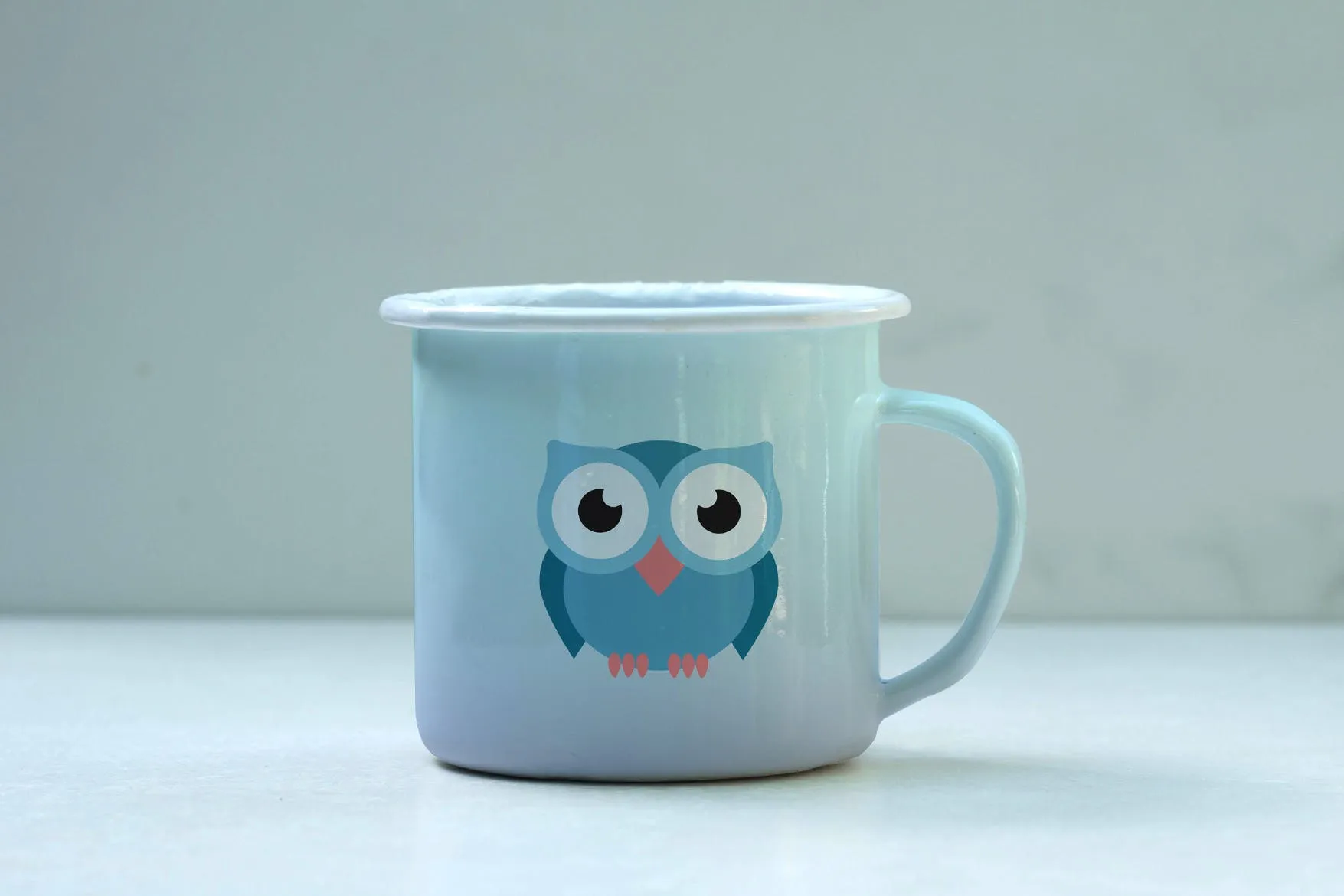 搪瓷杯印花设计效果图素材库精选 Enamel Mug Mockup插图(2)