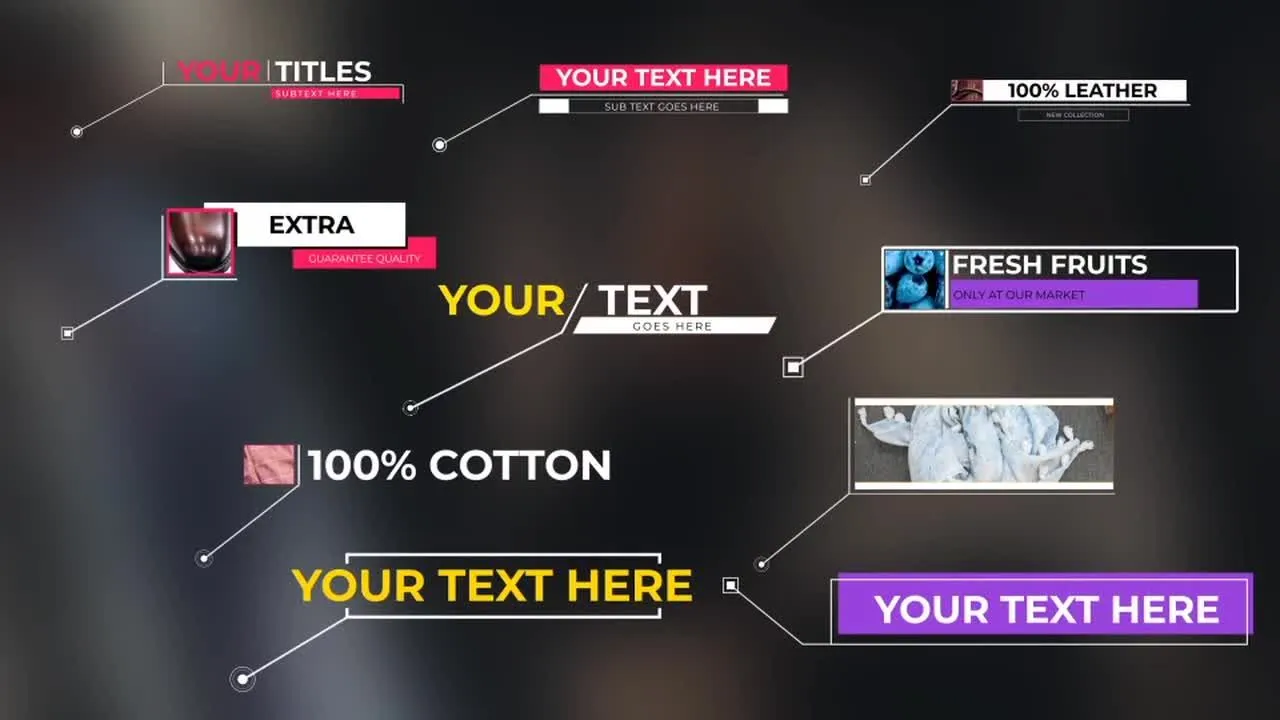 10个动态图指引线标题文字特效视频展示像素设计精选AE模板