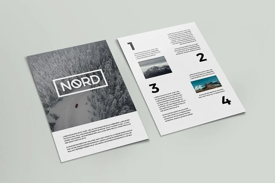 14种角度A4规格传单样机 Minimal A4 Flyer Mockups插图(2)