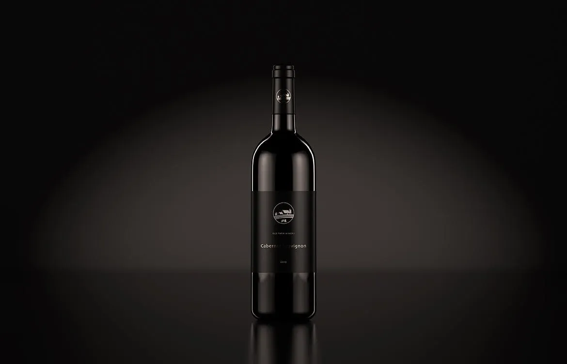 葡萄酒酒瓶外观设计样机PSD模板 Wine Bottle Mockup — Dark Studio插图(1)