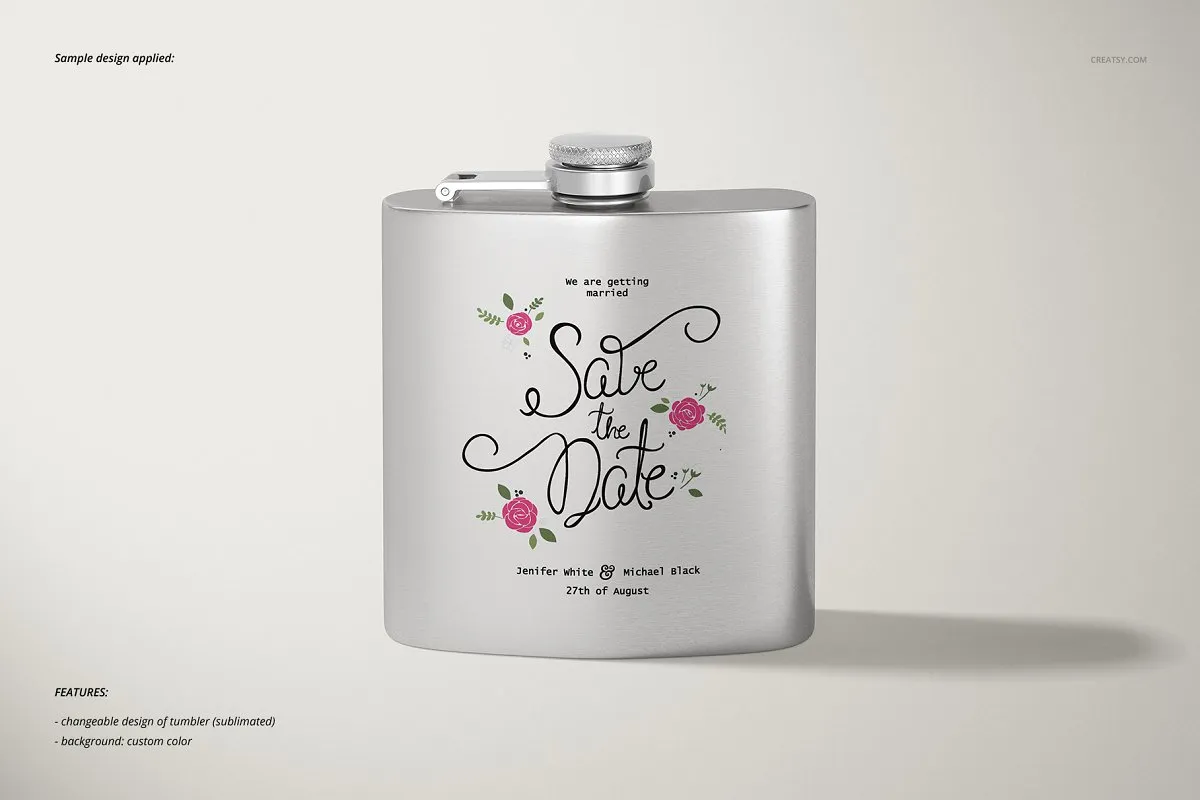 粉色涂层钢瓶包装样机展示模板插图(2)