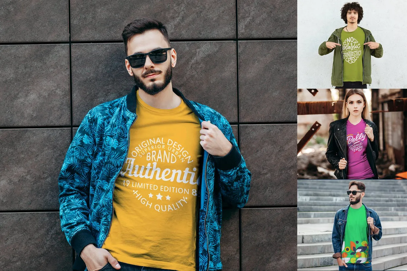 T恤系列服装印花设计展示样机像素设计精选合集v03 T-Shirt Mockup Collection 03