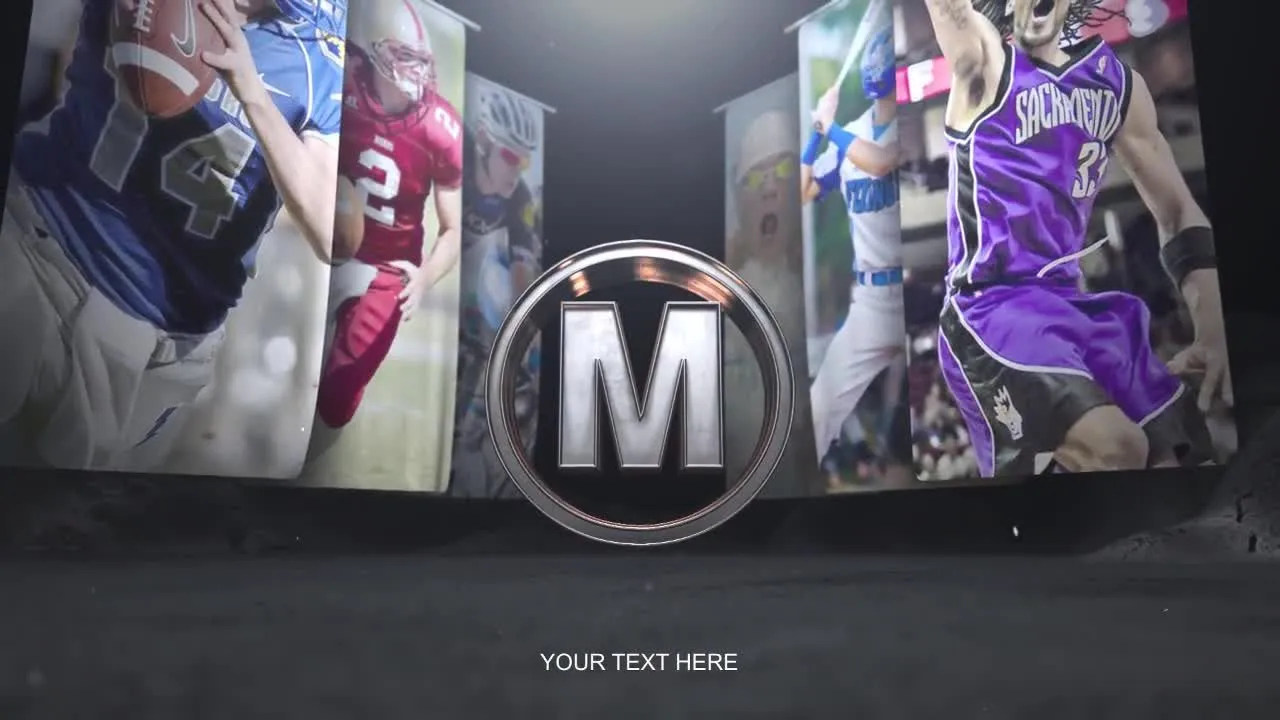 金属光泽体育节目LOGO标志片头像素设计精选AE模板