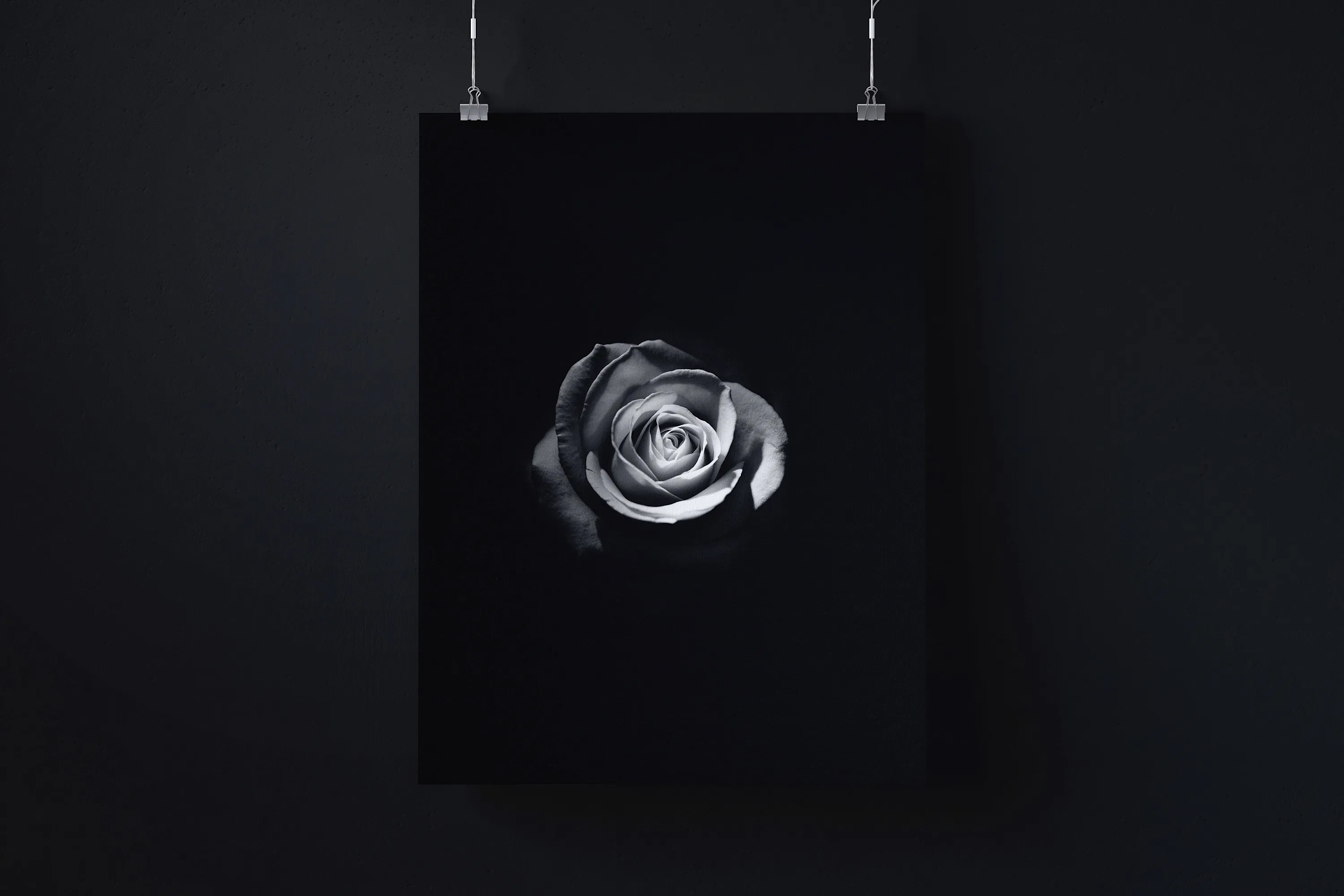 海报排版设计悬挂张贴效果预览样机模板 2:3 portrait hanging poster mockup插图(2)