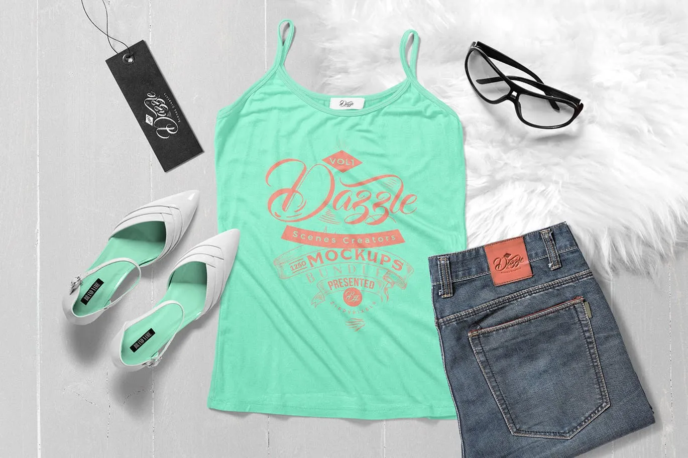 高品质的高跟鞋女装背心样机展示模型VI设计模板插图(3)