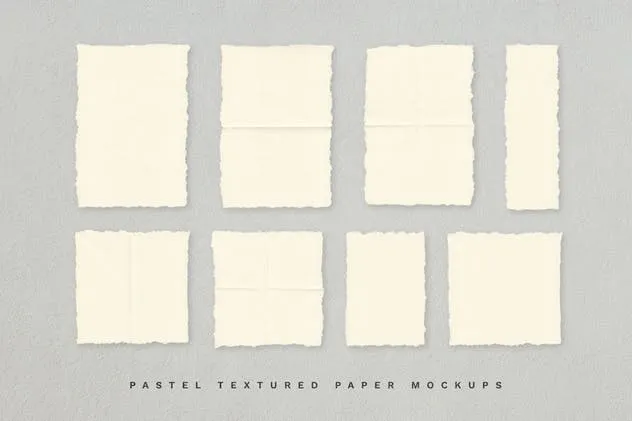 手工制作毛边纸张样机模板 Deckle Edge Paper Mockup Set插图(4)