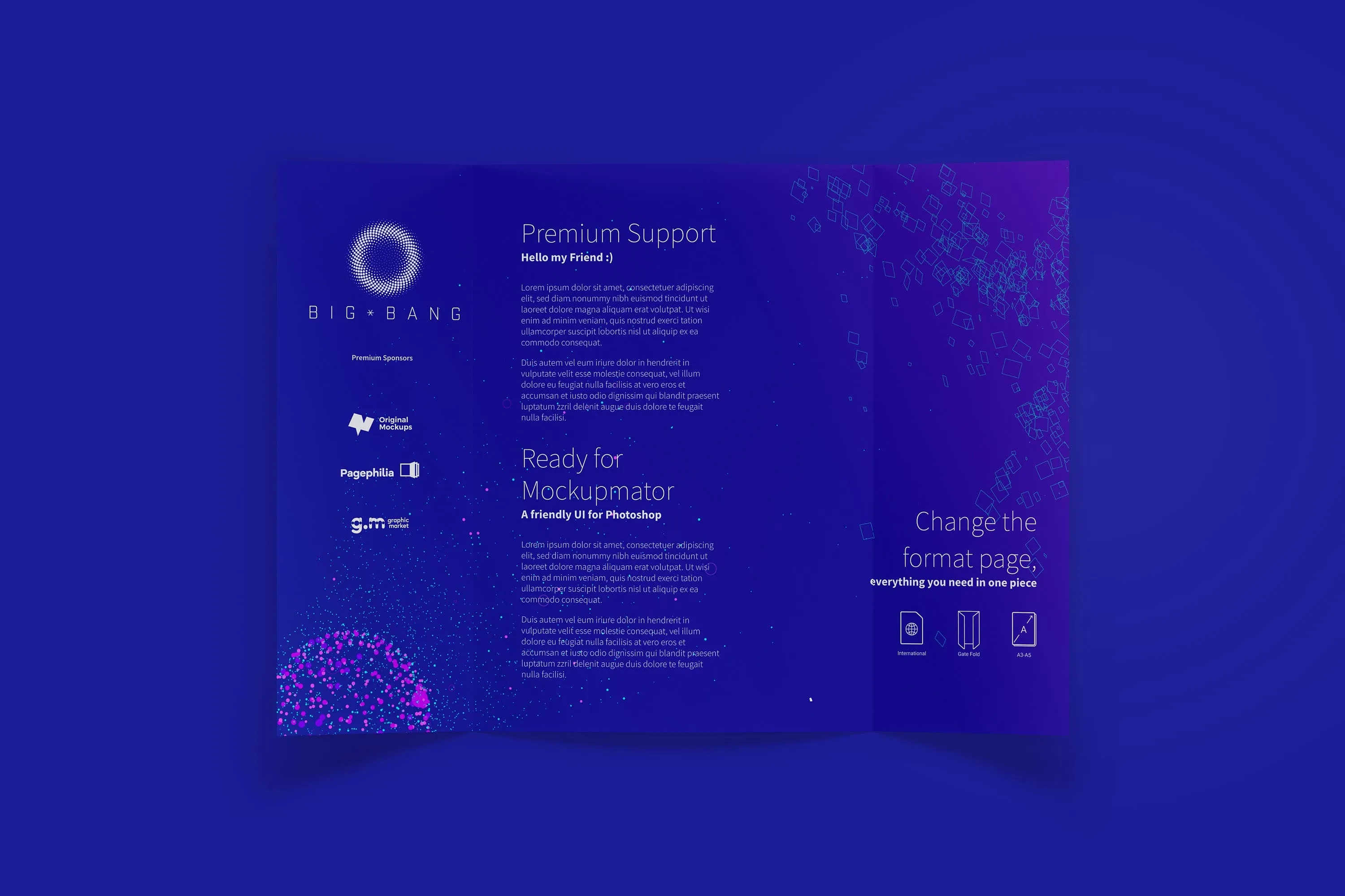 A4纸对开折页传单设计样机模板01 A4 Gate Fold Brochure Mockup 01插图(5)