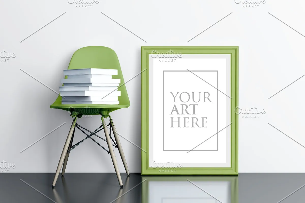 多彩的画框&椅子场景样机展示模板插图(6)