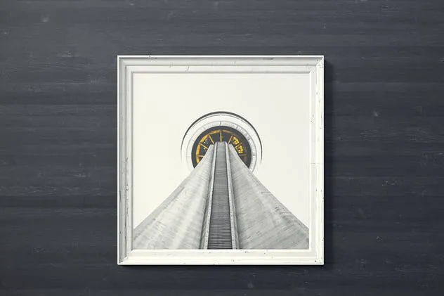 木纹背景艺术作品画框样机套装V3 Frame Artwork Mockup Set 3插图(3)