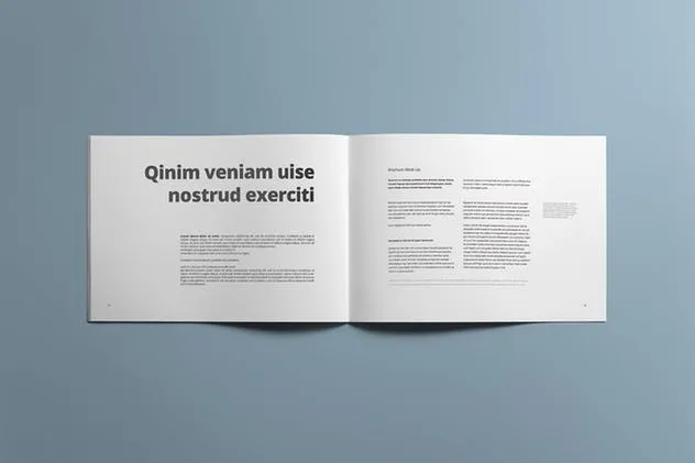 企业画册产品手册样机模板 Landscape Brochure Mockup插图(1)