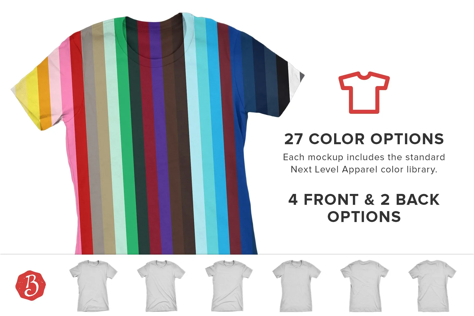 男装T恤样机模板 Next Level 3900 T-Shirt Mockups插图(1)
