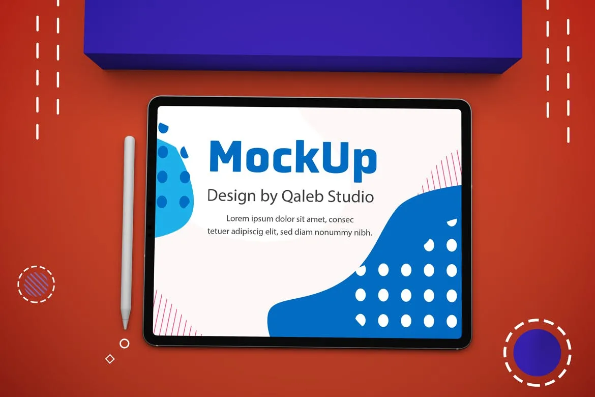 抽象设计风格iPad Pro平板电脑屏幕效果图素材库精选样机v2 Abstract iPad Pro V.2 Mockup插图(6)