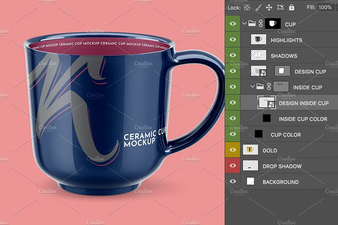 水杯茶杯杯子样机展示模型mockups插图(5)