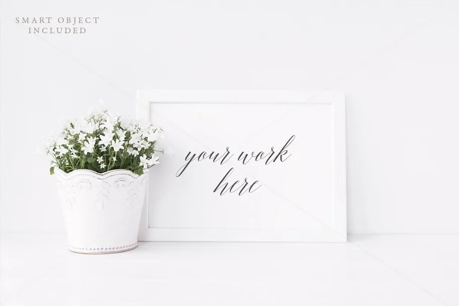 简约风A4规格相框展示样机 Minimal A4 botanical frame mock up插图