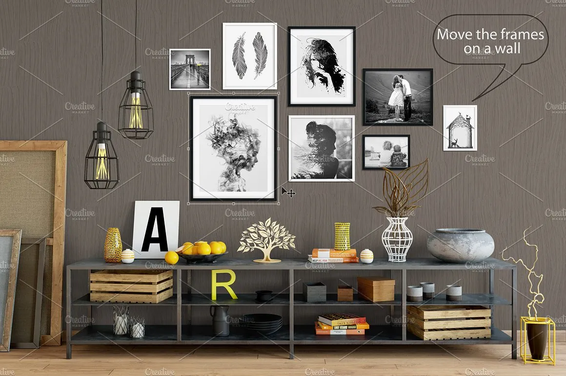 Scandinavian 风格相片内框样机 Scandi Interior Frame Mockup – 06插图(3)