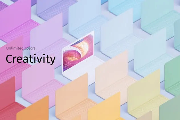 MacBook Pro等距创意样机模板 Macbook PRO Isometric Creative Mockup插图(1)