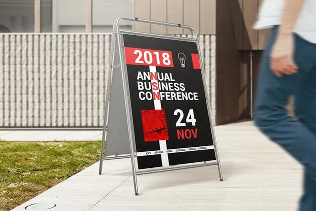 户外广告牌广告展架样机02 Advertising Stand Mockups 02插图(1)