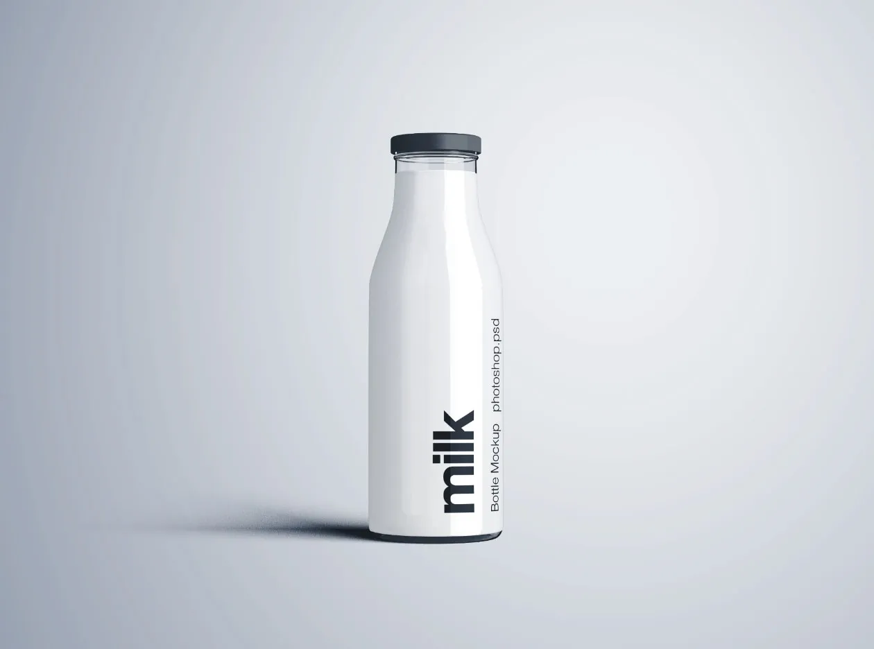 牛奶盒&牛奶瓶外观设计PSD样机模板 Milk Bottle Mockup – PSD插图(1)