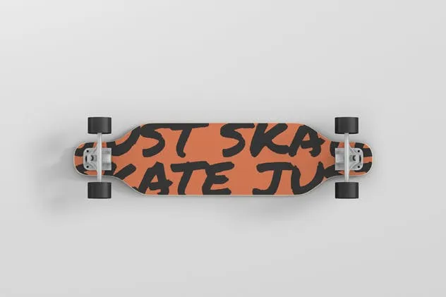 双翘长滑板图案设计样机 Freeride Longboard Mockup插图(4)