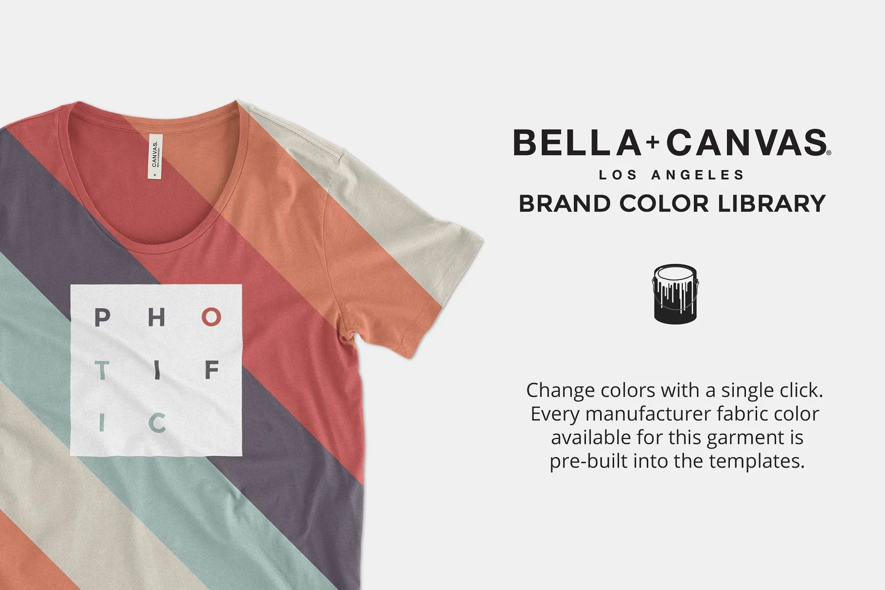 短款女性T恤服装样机模板 Bella Canvas 3406 Wide Neck Tee插图(5)