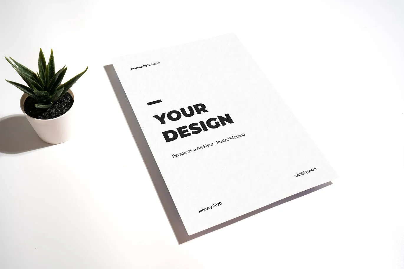 A4传单/海报设计透视图样机素材库精选模板 Perspective A4 Flyer / Poster Mockup插图(1)