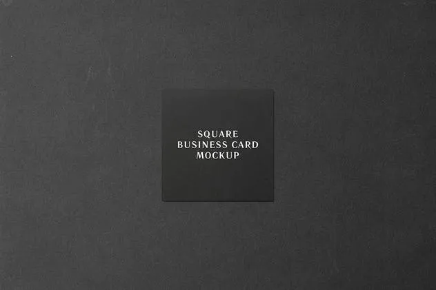 黑色方形商业名片样机模板 Square Business Card Mockup – Black Edition插图(1)