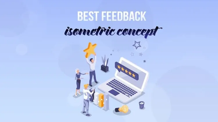 时尚创意的最佳反馈等距概念像素设计精选AE模板