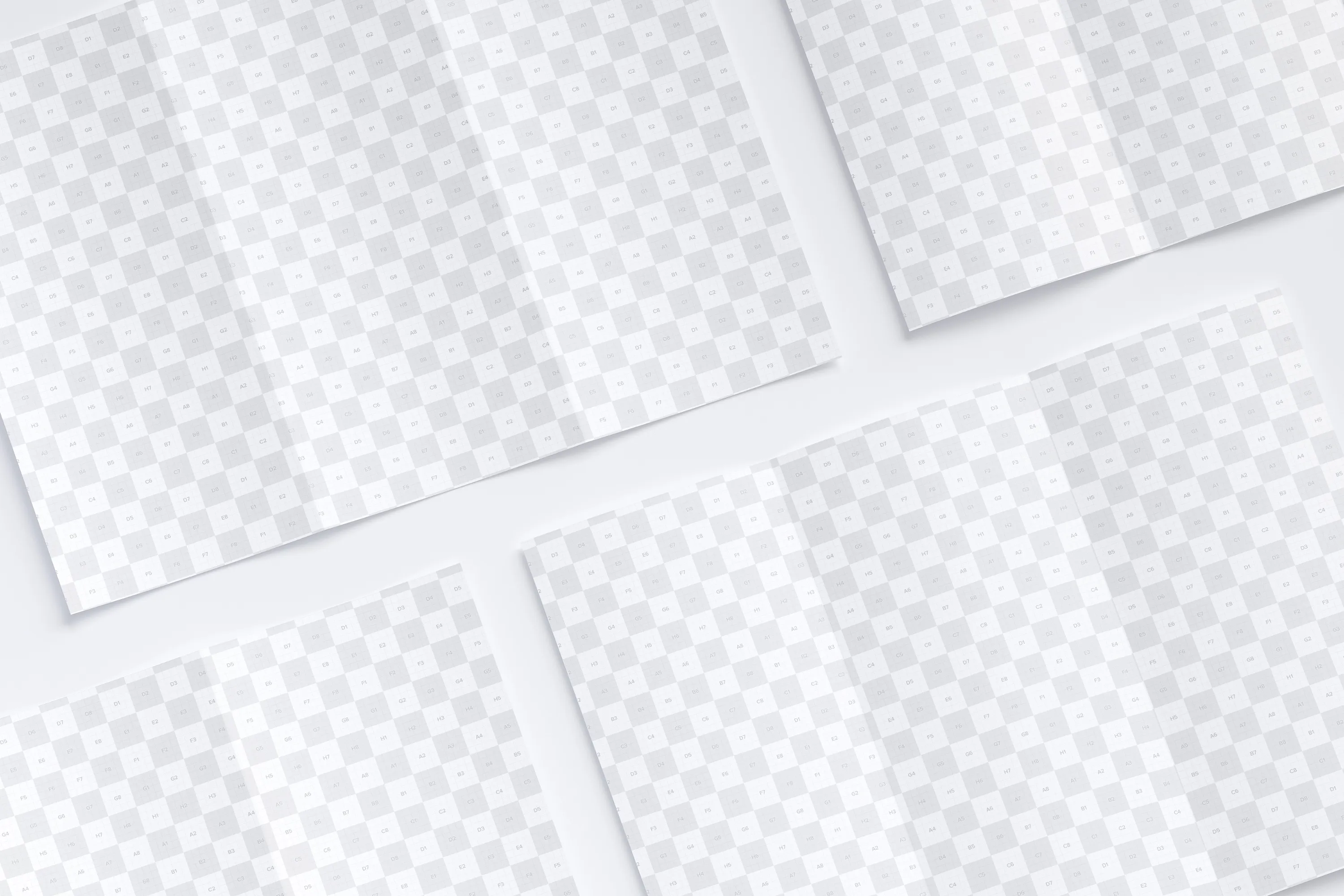 A4三折页企业传单设计效果图等距网格样机07 A4 Trifold Brochure Mockup 07插图(2)