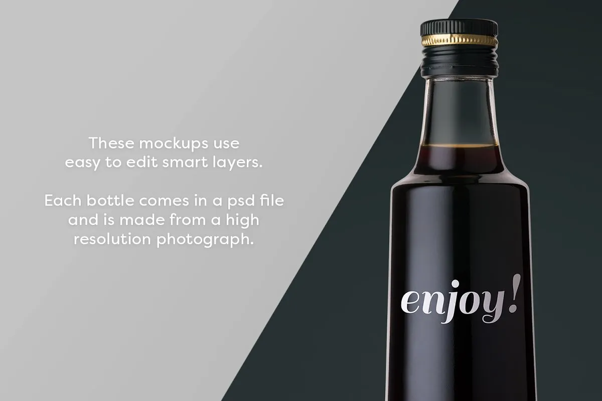 醋瓶/料酒玻璃瓶样机模板插图(1)