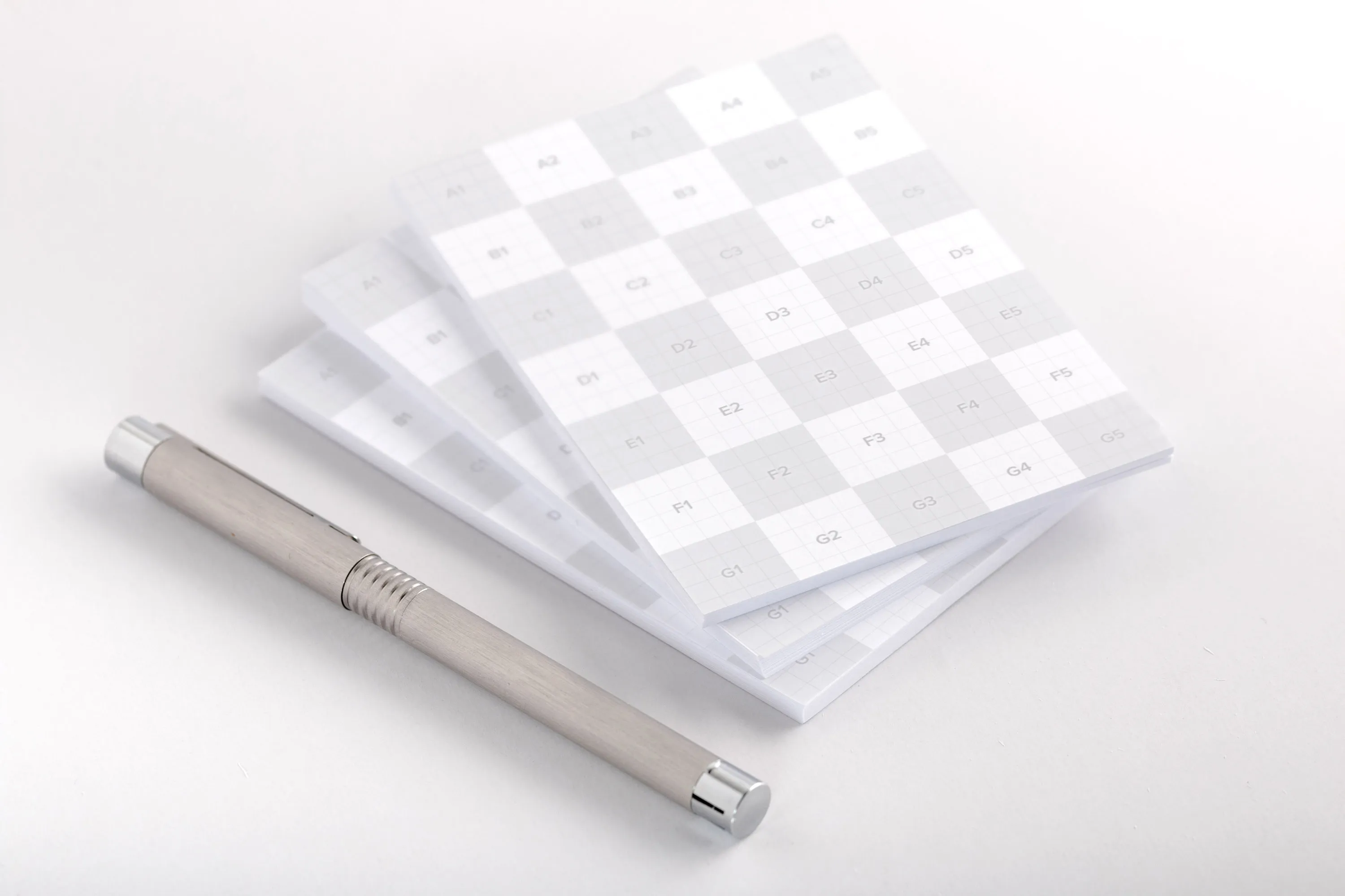 备忘录记事本封面设计效果图样机模板 Stack of Memo Mockup插图(1)