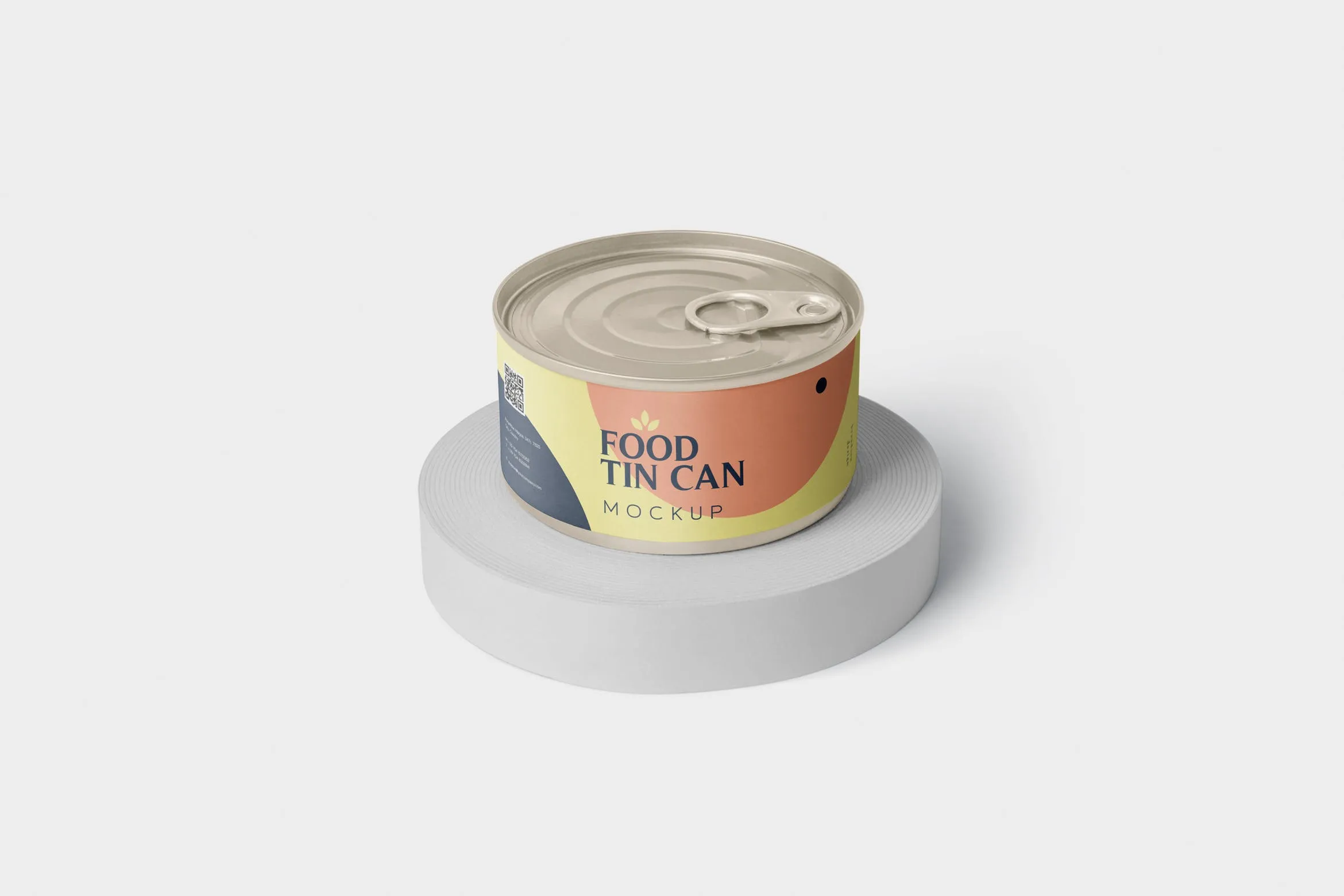迷你型食品罐头外观设计图样机模板 Food Tin Can Mockup Small Size#8211; Round