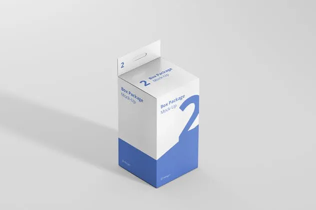 矩形挂耳纸盒包装盒样机 Package Box Mockup – Rectangle with Hanger插图(2)