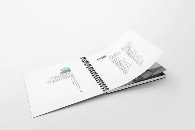 方形活页记事本/笔记本样机V.2 Spiral Book Binding Mockups 02插图(5)