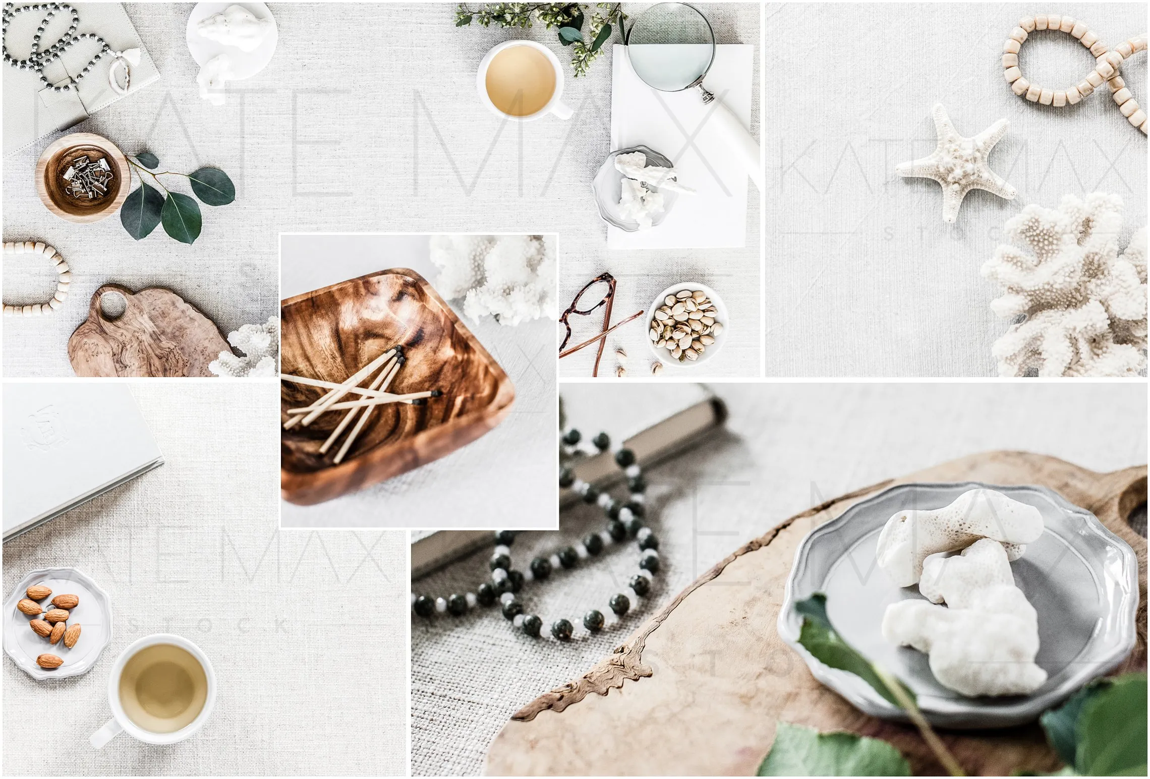 现代，干净和女性化品牌场景样机模板 Desk of a Traveler Stock Photo Bundl插图(2)