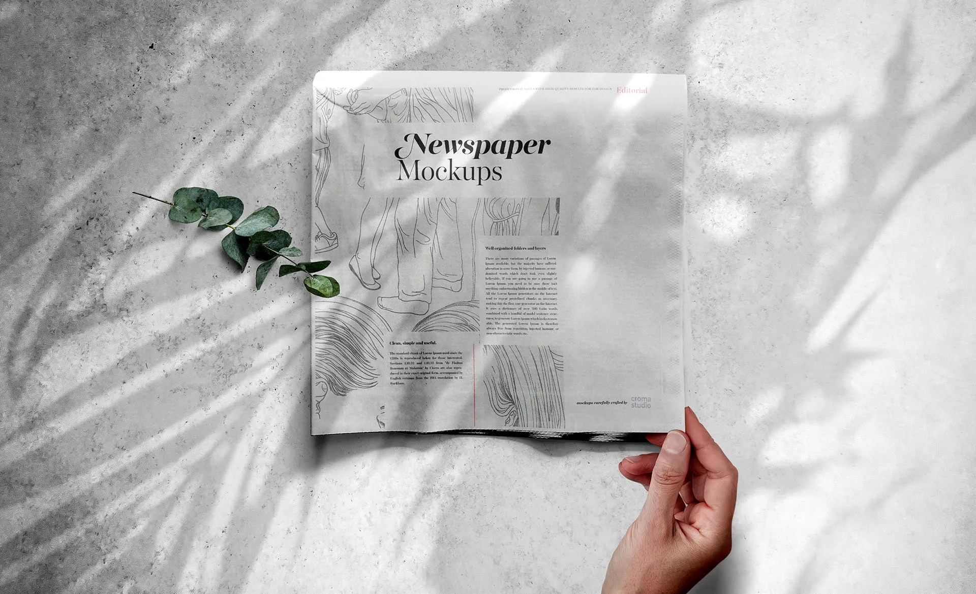 报纸版式设计排版效果图展示样机模板 Newspaper Mockup Templates插图(5)