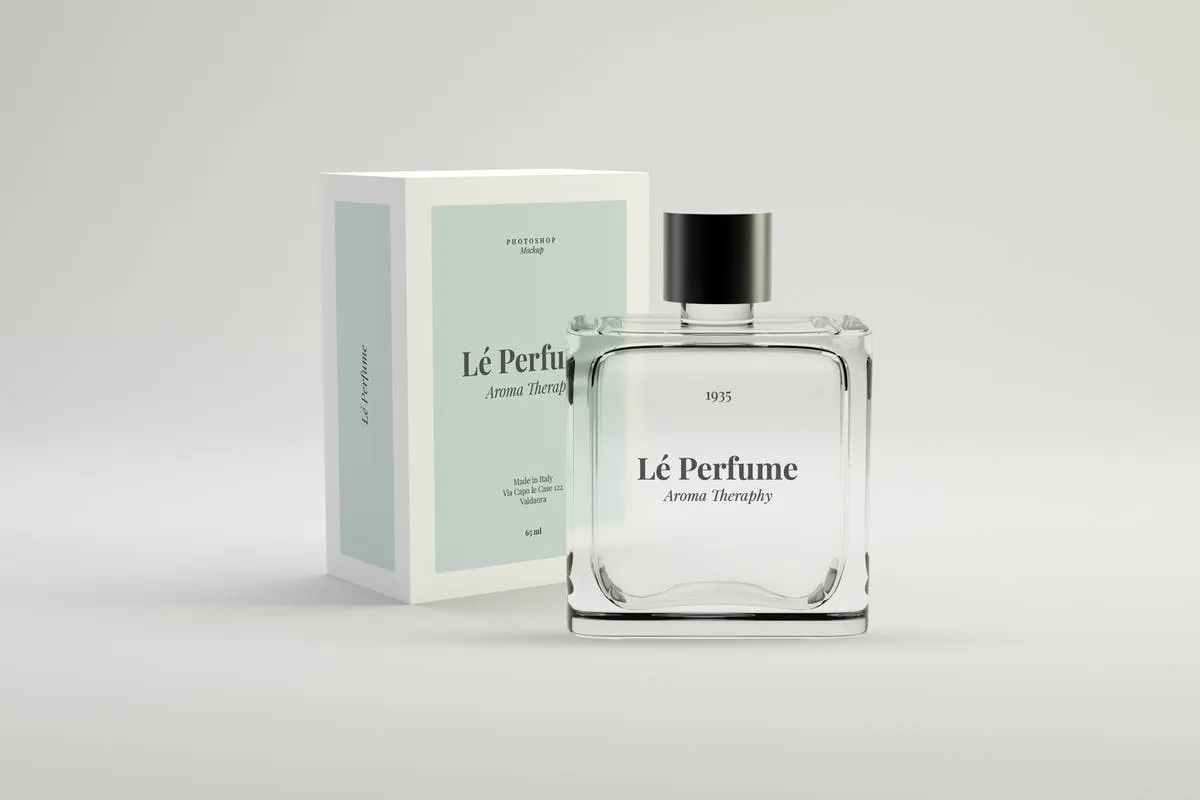 香水化妆品玻璃瓶外观设计展示样机 Perfume Mockups