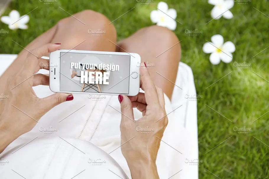 生育育儿主题孕妇手持iPhone样机模板 iPhone Pregnat Mockups插图(2)