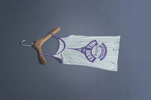 时尚女装印花背心服装样机 Women’s Tank Top Mockups插图(2)