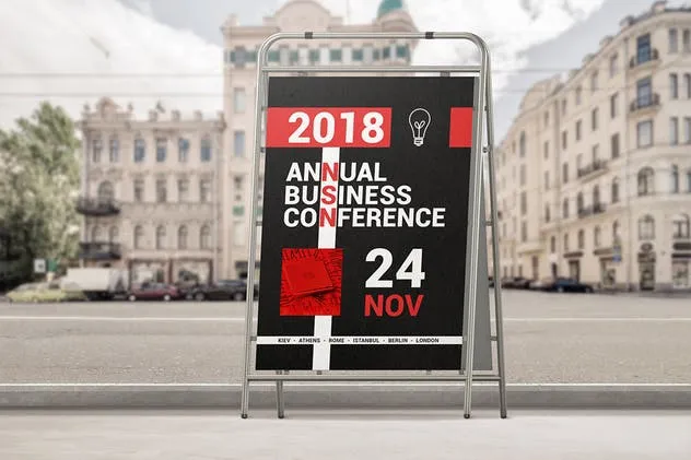 户外广告牌广告展架样机02 Advertising Stand Mockups 02插图(2)