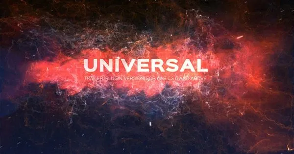 彩色烟雾光电ae片头特效开场像素设计精选AE模板 Universal Trailer