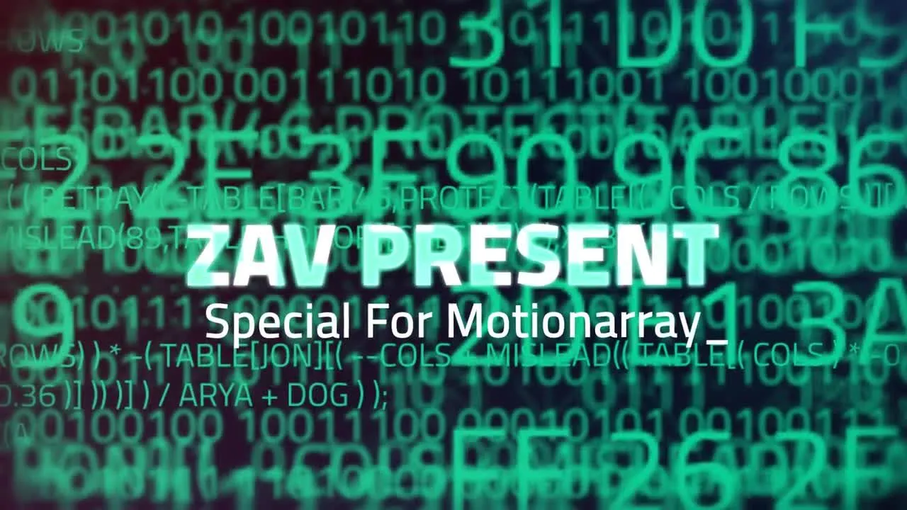 16个可编辑的动态动画代码行数字标题像素设计精选AE模板